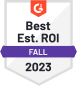 G2 Fall 2023 Badge - Best Est. ROI