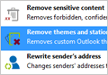 Entfernung von Briefpapier und Outlook-Motiven