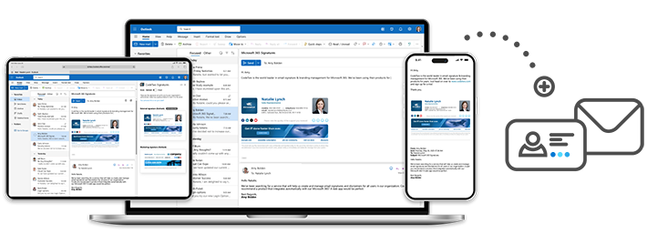 Signaturen in E-Mails, die von jedem E-Mail-Client (darunter mobile Clients) gesendet werden
