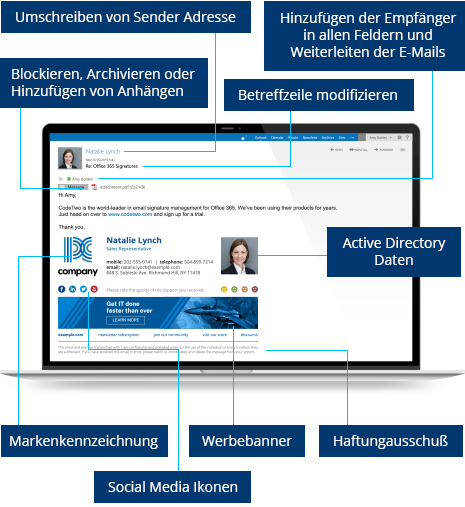Professional email signature by CodeTwo Exchange Rules Pro