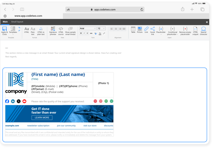 Der weltbeste HTML-Editor für Signaturvorlagen