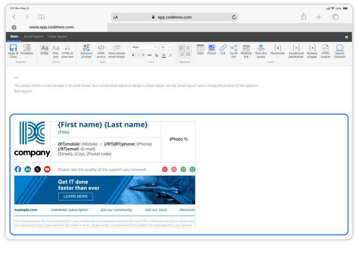 Der weltbeste HTML-Editor für Signaturvorlagen