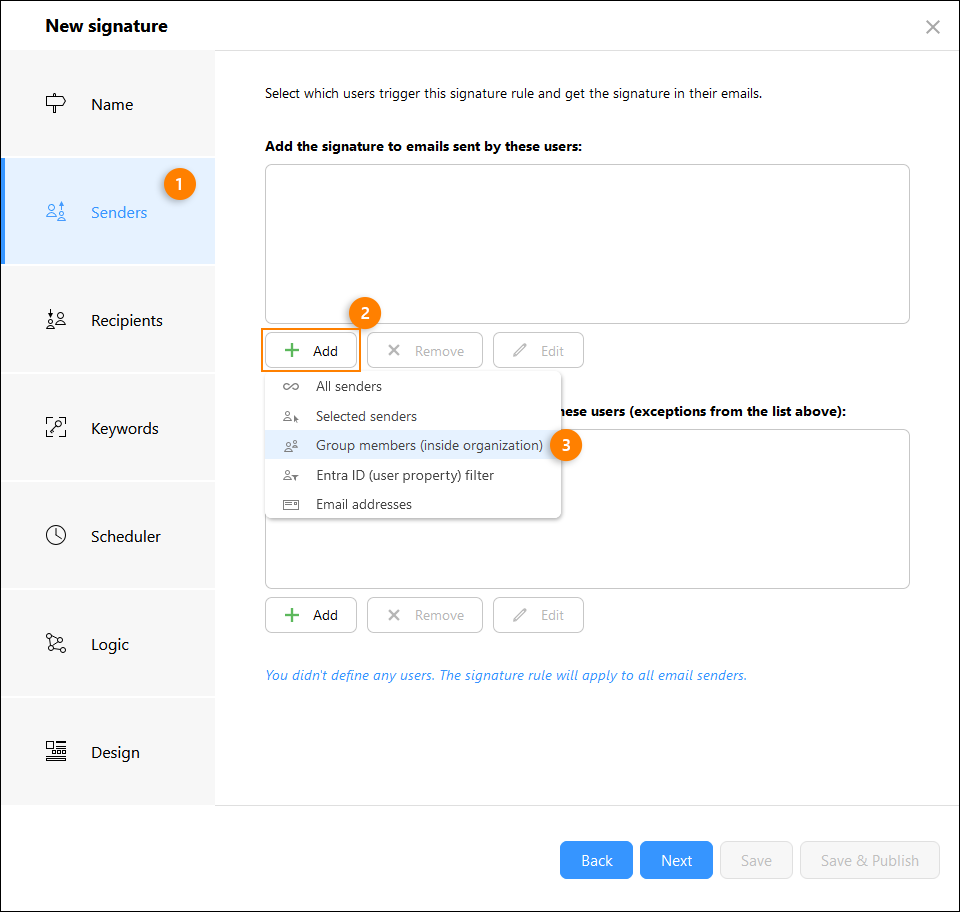 Regelbedingungen in CodeTwo Email Signatures 365 konfigurieren