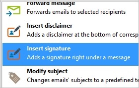 Insert signature to emails 