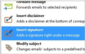 Insert signature to emails