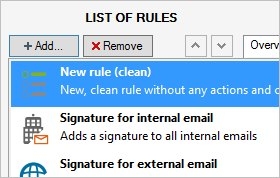 Creating a new rule in CodeTwo Exchange Rules Pro