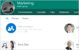 Fotos hinzugefügt von CodeTwo User Photos for Office 365 werden auch in Gruppen von Office 365 sichtbar.
