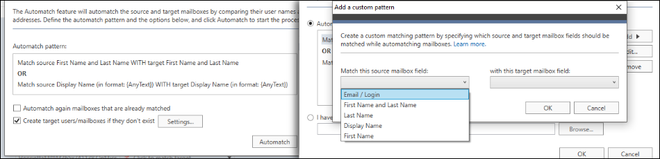 CodeTwo Office 365 Migration - Automatch