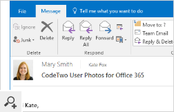 Benutzer, die zu einer Organisation in Office 365 gehören, können Ihre Fotos in den Outlook E-Mails sehen.