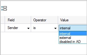 Setting up rule's conditions in CodeTwo Exchange Rules Pro