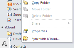 Synchronisation der Outlook-Ordner mit iCloud