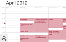 Outlook-Kalender nach der Synchronisation mit iCloud