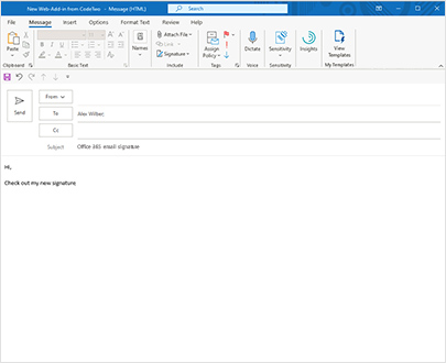 E-Mail-Signaturen direkt in Outlook und OWA eingefügt (Option)