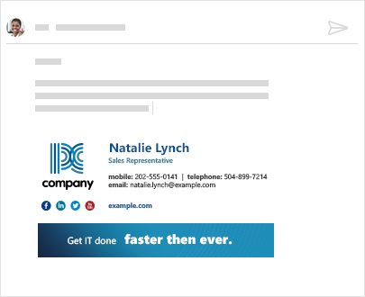 Die Signatur wird beim Erstellen einer E-Mail-Nachricht angezeigt
