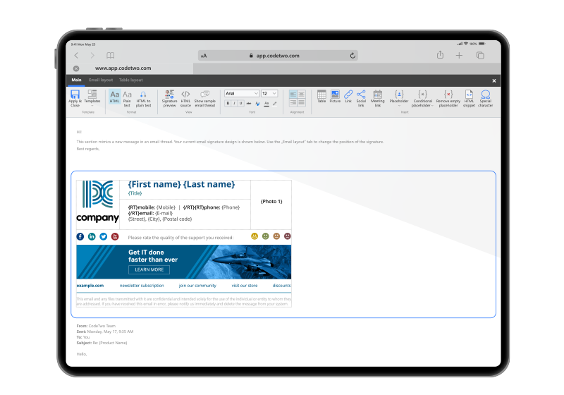 Der weltbeste HTML-Editor für Signaturvorlagen