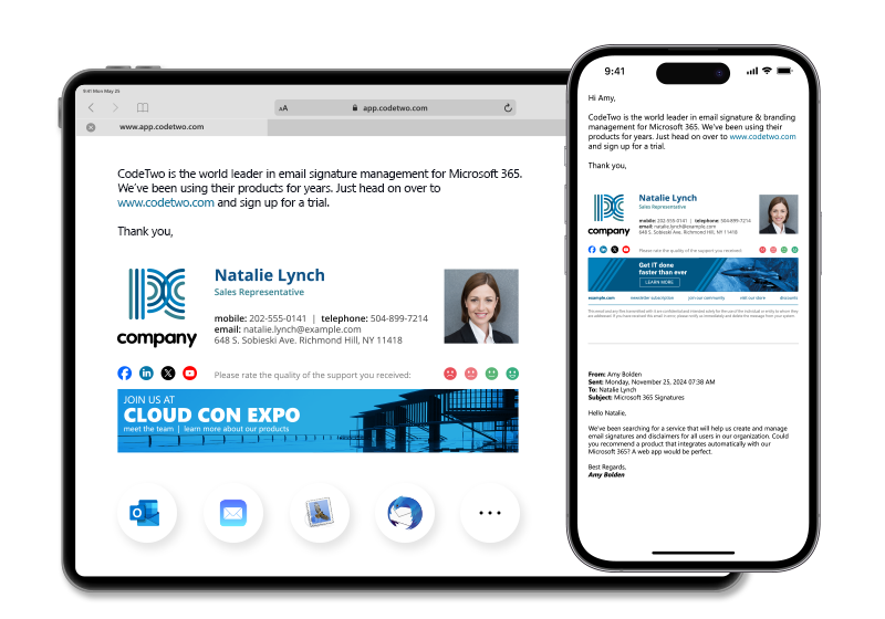 Unterstützung für alle E-Mail-Apps und Geräte