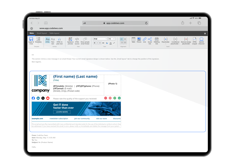 Der weltbeste HTML-Editor für Signaturvorlagen