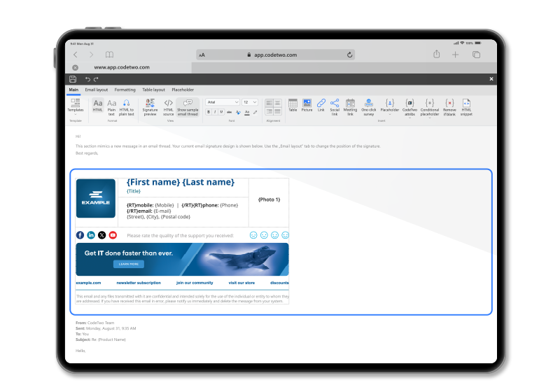 Der weltbeste HTML-Editor für Signaturvorlagen