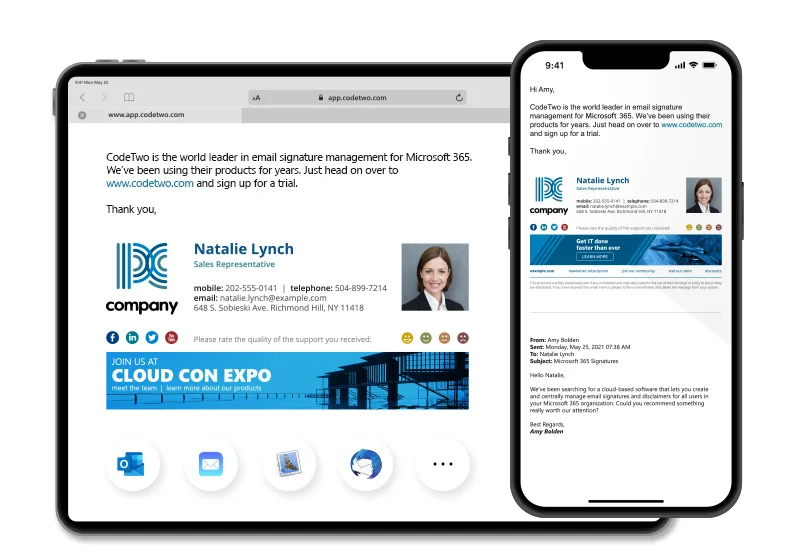 Unterstützung für alle E-Mail-Apps und Geräte