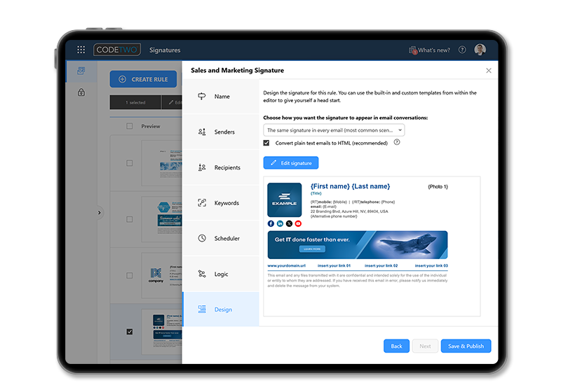 Zentral verwaltete E-Mail-Signaturen