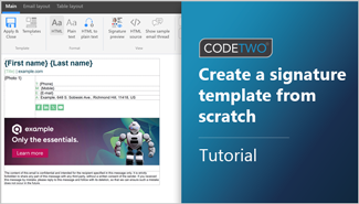 Tutorial von CodeTwo: Entwerfen einer professionellen E-Mail-Signaturvorlage von Grund auf neu