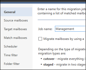 Migration job sections s