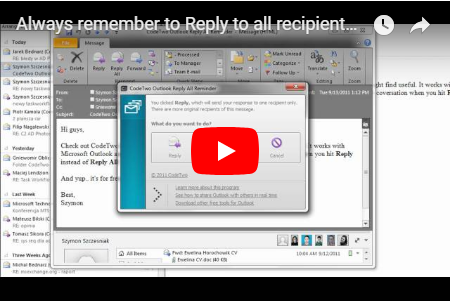 CodeTwo Reply All Reminder wideo