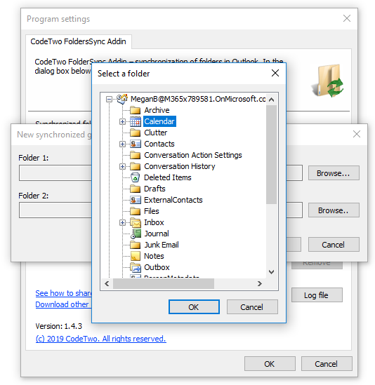CodeTwo FolderSync Addin - Match folders
