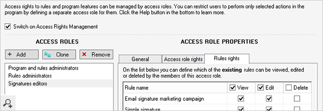 access rights maxi