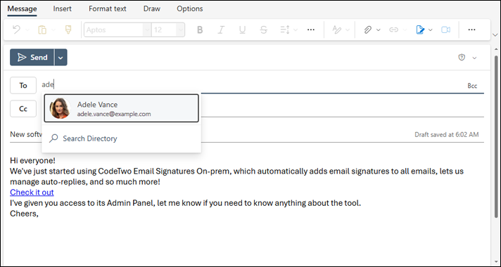 Benutzerfotos in Outlook im Web
