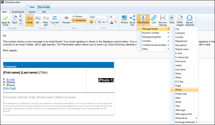 CodeTwo Email Signatures On-prem Editor