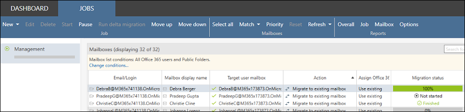 CodeTwo Office 365 Migration - Main window