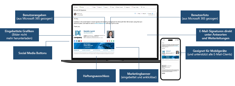 Tools for email signatures management
