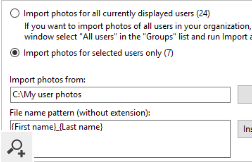 CodeTwo User Photos for Office 365 lässt Ihnen Kriterien festlegen, anhand von denen die Fotos den einzelnen Benutzer zugeordnet werden.
