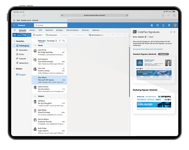 Signaturen direkt beim E-Mail-Schreiben in Outlook eingefügt