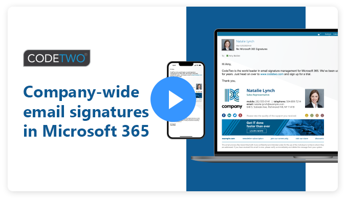 Verwalten Sie organisationsweite E-Mail-Signaturen in Microsoft 365 mit CodeTwo