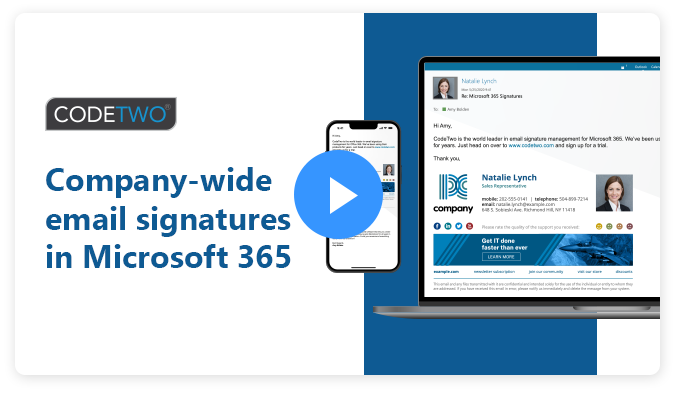Verwalten Sie organisationsweite E-Mail-Signaturen in Microsoft 365 mit CodeTwo