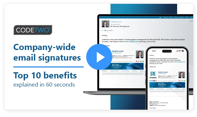 Verwalten Sie organisationsweite E-Mail-Signaturen in Microsoft 365 mit CodeTwo